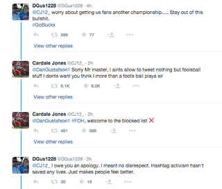 Illustration for article titled Cardale Jones Doesn't Like Being Told To Stick To Sports
